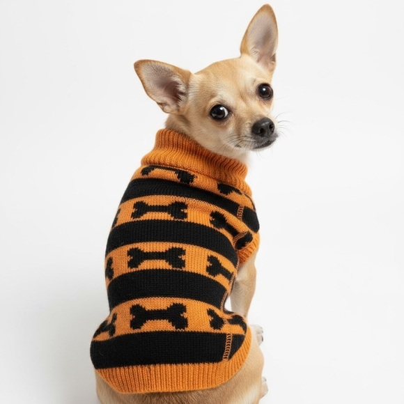 Dog Bone Halloween Pet Sweater - Picture 1 of 8